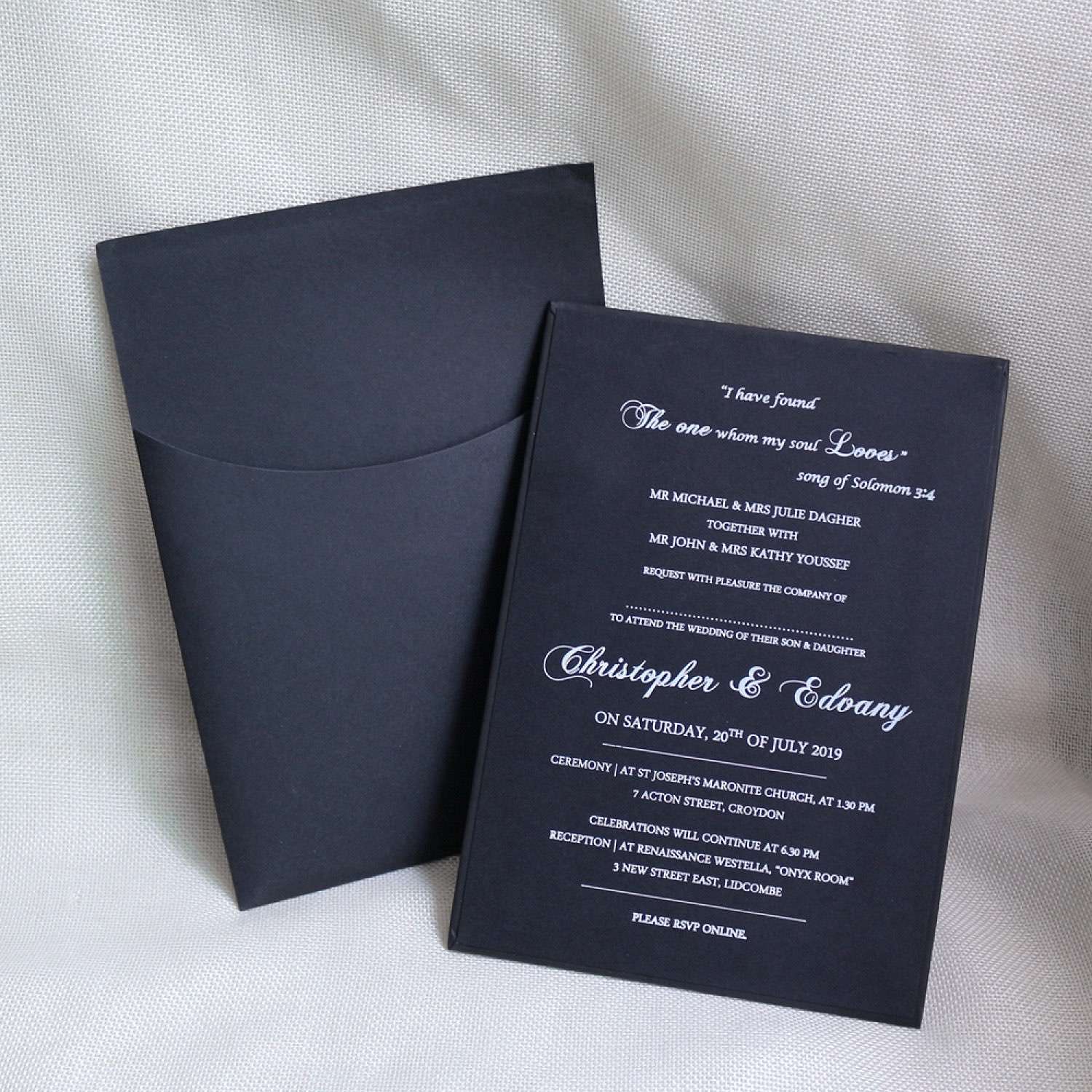 Pocket Invitation Card Hard Cover Invitation Personalized Custom